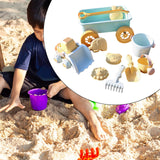 Maxbell Toddlers Beach Playing Set Pretend Play Wagon Beach Sand Toys Set for Park blue car