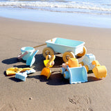 Maxbell Toddlers Beach Playing Set Pretend Play Wagon Beach Sand Toys Set for Park blue car