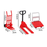 Maxbell Dollhouse Miniature Model 1/12 Bulldozer Forklift Child Engineering Vehicle red set