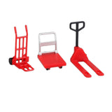 Maxbell Dollhouse Miniature Model 1/12 Bulldozer Forklift Child Engineering Vehicle red set