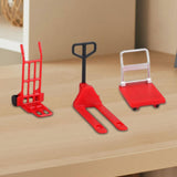Maxbell Dollhouse Miniature Model 1/12 Bulldozer Forklift Child Engineering Vehicle red set