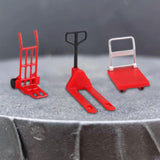 Maxbell Dollhouse Miniature Model 1/12 Bulldozer Forklift Child Engineering Vehicle red set
