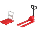 Maxbell Dollhouse Miniature Model 1/12 Bulldozer Forklift Child Engineering Vehicle red set