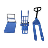 Maxbell Dollhouse Miniature Model 1/12 Bulldozer Forklift Child Engineering Vehicle blue set