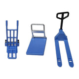 Maxbell Dollhouse Miniature Model 1/12 Bulldozer Forklift Child Engineering Vehicle blue set