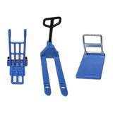 Maxbell Dollhouse Miniature Model 1/12 Bulldozer Forklift Child Engineering Vehicle blue set