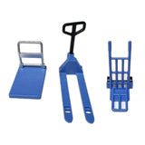 Maxbell Dollhouse Miniature Model 1/12 Bulldozer Forklift Child Engineering Vehicle blue set
