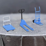 Maxbell Dollhouse Miniature Model 1/12 Bulldozer Forklift Child Engineering Vehicle blue set