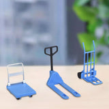 Maxbell Dollhouse Miniature Model 1/12 Bulldozer Forklift Child Engineering Vehicle blue set