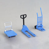 Maxbell Dollhouse Miniature Model 1/12 Bulldozer Forklift Child Engineering Vehicle blue set