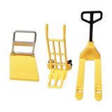 Maxbell Dollhouse Miniature Model 1/12 Bulldozer Forklift Child Engineering Vehicle yellow set