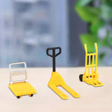 Maxbell Dollhouse Miniature Model 1/12 Bulldozer Forklift Child Engineering Vehicle yellow set