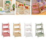 Maxbell 1/12 Miniature Plant Stand with Drawer for Dollhouse 6 inch BJD Doll Diorama pink