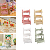 Maxbell 1/12 Miniature Plant Stand with Drawer for Dollhouse 6 inch BJD Doll Diorama pink