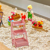 Maxbell 1/12 Miniature Plant Stand with Drawer for Dollhouse 6 inch BJD Doll Diorama pink