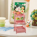 Maxbell 1/12 Miniature Plant Stand with Drawer for Dollhouse 6 inch BJD Doll Diorama pink