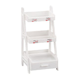Maxbell 1/12 Miniature Plant Stand with Drawer for Dollhouse 6 inch BJD Doll Diorama white