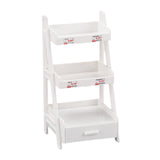 Maxbell 1/12 Miniature Plant Stand with Drawer for Dollhouse 6 inch BJD Doll Diorama white
