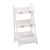 Maxbell 1/12 Miniature Plant Stand with Drawer for Dollhouse 6 inch BJD Doll Diorama white