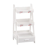 Maxbell 1/12 Miniature Plant Stand with Drawer for Dollhouse 6 inch BJD Doll Diorama white