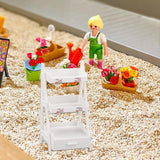 Maxbell 1/12 Miniature Plant Stand with Drawer for Dollhouse 6 inch BJD Doll Diorama white