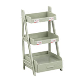 Maxbell 1/12 Miniature Plant Stand with Drawer for Dollhouse 6 inch BJD Doll Diorama green