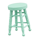 Maxbell 1:12 Dollhouse Bar Stool Pretend Play DIY Accs Miniature Footstool Role Play green