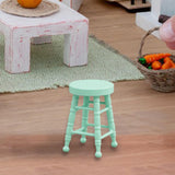 Maxbell 1:12 Dollhouse Bar Stool Pretend Play DIY Accs Miniature Footstool Role Play green