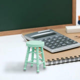 Maxbell 1:12 Dollhouse Bar Stool Pretend Play DIY Accs Miniature Footstool Role Play green