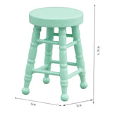 Maxbell 1:12 Dollhouse Bar Stool Pretend Play DIY Accs Miniature Footstool Role Play green