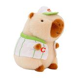 Capybara Plush Toy Soft Capybara Toy Animal Doll for Birthday Gifts Children Brown Green 33cm