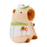 Capybara Plush Toy Soft Capybara Toy Animal Doll for Birthday Gifts Children Brown Green 33cm