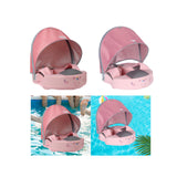 Swim Circle Sunshade Canopy Float Removable Soft Practical Float with Canopy Dark Pink