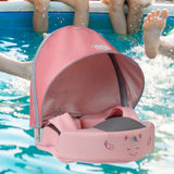 Swim Circle Sunshade Canopy Float Removable Soft Practical Float with Canopy Dark Pink