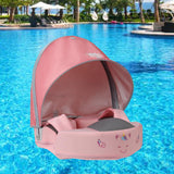 Swim Circle Sunshade Canopy Float Removable Soft Practical Float with Canopy Dark Pink