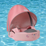 Swim Circle Sunshade Canopy Float Removable Soft Practical Float with Canopy Dark Pink