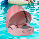 Swim Circle Sunshade Canopy Float Removable Soft Practical Float with Canopy Dark Pink