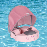 Swim Circle Sunshade Canopy Float Removable Soft Practical Float with Canopy Light Pink