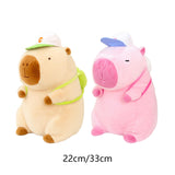 Capybara Stuffed Toy Cartoon Collectible Capybara Toy Animal Doll for Family Pink 22cm