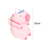 Capybara Stuffed Toy Cartoon Collectible Capybara Toy Animal Doll for Family Pink 33cm