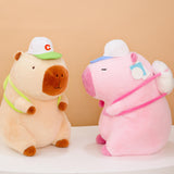 Capybara Stuffed Toy Cartoon Collectible Capybara Toy Animal Doll for Family Pink 33cm