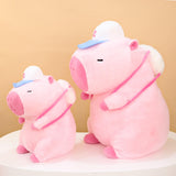 Capybara Stuffed Toy Cartoon Collectible Capybara Toy Animal Doll for Family Pink 33cm