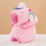 Capybara Stuffed Toy Cartoon Collectible Capybara Toy Animal Doll for Family Pink 33cm