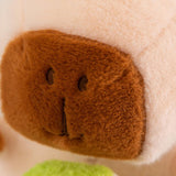 Capybara Plush Toy Comfortable Funny Lifelike Ornament Capybara Stuffed Doll 25cm Green