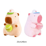 Capybara Plush Toy Comfortable Funny Lifelike Ornament Capybara Stuffed Doll 25cm Green