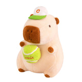 Capybara Plush Toy Comfortable Funny Lifelike Ornament Capybara Stuffed Doll 25cm Green