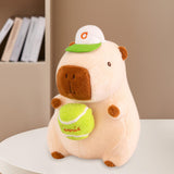 Capybara Plush Toy Comfortable Funny Lifelike Ornament Capybara Stuffed Doll 25cm Green