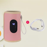 Maxbell Portable Bottle Warmer Milk Breast Milk Bottle Heater for Business Trip Home Pink