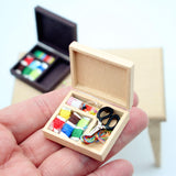 Doll House Mini Sewing Kits Emergency Tourist Thimble Embroidery Sewing Pins wood