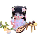 4Pcs Fashion Dolls Chinese Ancient Skirt and Hairpins Costume for 7.8in Doll Pink